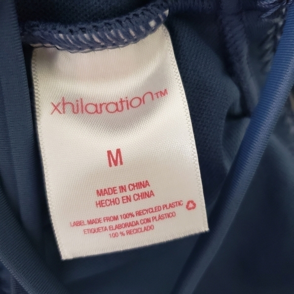 Xhilaration Indigo Halter Lace Up Crotchet Top - Picture 3 of 5